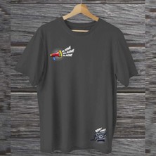 Mor Mürekkep Alarm Ring Ön-Arka Baskılı Tasarım Kadın Tshirt
