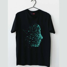 Mor Mürekkep Face Tasarım Baskılı Kadın Tshirt
