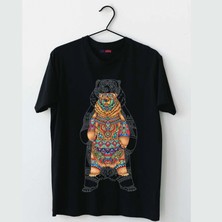 Mor Mürekkep Bear Tasarım Baskılı Kadın Tshirt
