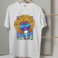 Mor Mürekkep Bonus Tasarım Baskılı Kadın Tshirt