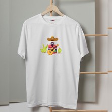 Mor Mürekkep Meksika Konsept Tasarım Baskılı Erkek Tshirt