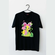 Mor Mürekkep Lolipop Tasarım Baskılı Kadın Tshirt