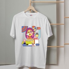 Mor Mürekkep Şarkıcılar Tasarım Baskılı Kadın Tshirt