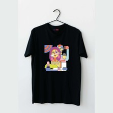 Mor Mürekkep Şarkıcılar Tasarım Baskılı Kadın Tshirt