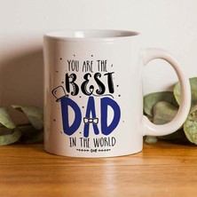 Mor Mürekkep Best Dad Baskılı Babalar Günü Kupa