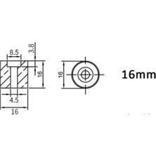 Cin 4 Adet 3D Yazıcı Tabla Kalibrasyon Silikonu - Cr-6 Se Uyumlu - 16MM