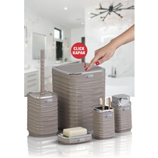 Okyanus Home Luna Vizon Kromlu Kare 5'li Banyo Seti Modern Stil ve Kolay Temizlik Özellikleriyle