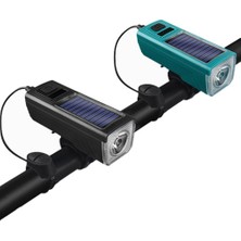 Schulzz 1000 Lümen 5 Modlu Su Geçirmez Solar Güneş Enerjili USB Şarjlı Bisiklet Farı