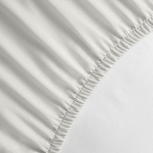 Leruum London Beyaz Lastikli %100 Pamuklu Fitted Çarşaf 160 x 200+35