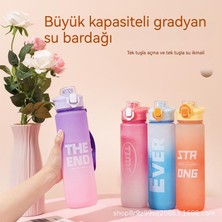 1000ML Girls Yaz Degrade Gökkuşağı Bardak Saman (Yurt Dışından)