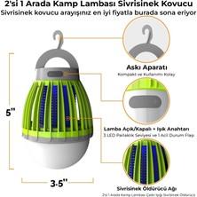 Bix KL-01 Sivrisinek Kovucu İç - Dış Mekan, Elektrikli, Micro USB Şarj Edilebilir, Taşınabilir,  IPX6 Su Geçirmez LED Işık Lamba KL01 Yeşil