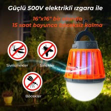 Bix KL-01 Sivrisinek Kovucu İç - Dış Mekan, Elektrikli, Micro USB Şarj Edilebilir, Taşınabilir,  IPX6 Su Geçirmez LED Işık Lamba KL01 Turuncu