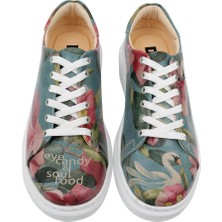 Kadın Vegan Deri Turkuaz Sneakers - Eye Candy & Soul Food Tasarım