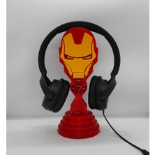 Nerva Design 3D Iron Man Masaüstü Kulaklık Standı - Kulaklık Tutacağı