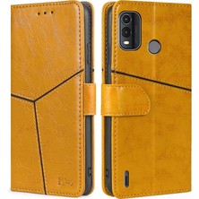 Hongshou Hongshou-Nokia G11 Plus Için Geometrik Dikişli Deri Kılıf (Yurt Dışından)