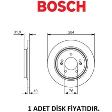 Arka Fren Diski Hyundai I30 3 Kona Kia Ceed 3 2018 Sonrası 0986479V09 1 Adet Disk