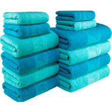 Textile Colors Yelken Desenli %100 Pamuk Banyo Havlu Seti 12 Adet