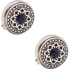 Coolmenclub Lacivert Taşlı Geçmeli Kol Düğmesi