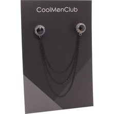 Coolmenclub Siyah Taşlı Gömlek Yaka Iğnesi