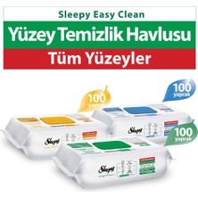 Sleepy Easy Clean Beyaz Sabun Katkılı+Çamaşır Suyu Katkılı+Arap Sabunu Katkılı 3X100 (300 Yaprak)