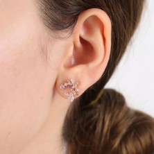 Mia Vento Masal Bahçesi Rose Renk Flowers Gümüş Küpe