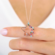 Mia Vento Renkli Yıldız Doğumu Rose Renk Gümüş Kolye