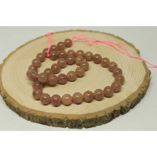 Yaşam Tohumu Çilek Kuvars Taşı Yarım Dizi 10MM (18CM Uzunluğundadır)