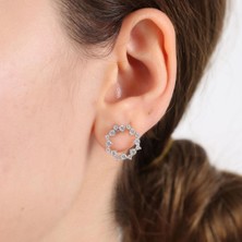 Mia Vento Pırlanta Montür Işıltı Büyüsü Gümüş Küpe