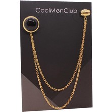 Coolmenclub Oniks Doğal Taşlı Ceket Yaka Iğnesi