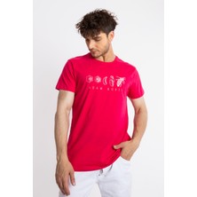 Adam Boxes Erkek/unisex Baskılı O-Yaka T-Shirt Apiso - Macenta
