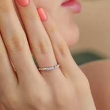 İpek Silver 925 Ayar Üçtaş Ayarlanabilir Gümüş Yüzük Silver