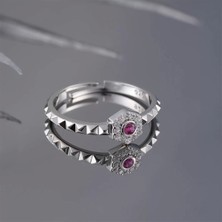 İpek Silver 925 Ayar Gümüş Ayarlanabilir Zirkon Taş Yüzük Silver