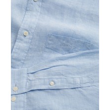 Gant Erkek Lacivert Regular Fit Keten Gömlek 3230085.468