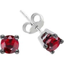 Sirius Pırlanta Yakut Tektaş Küpe 0423E0044