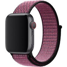 Teknocover Apple Watch 38MM Kordonu Hasır Kordon Kayış Bileklik Krd-03 (50-True Berry)