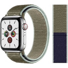 Teknocover Apple Watch 38MM Kordonu Hasır Kordon Kayış Bileklik Krd-03 (46-Khaki)