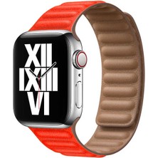 Teknocover Apple Watch 40MM Kordon Sunu Deri Mıknatıslı Manyetik Ayarlanabilir Kayış Krd-34 (Lacivert)