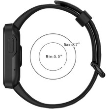 Teknocover Xiaomi Redmi Watch 2 Lite Silikon Delikli Tasarım Şık ve Dayanıklı Kordon Kayış Krd-02 (Siyah-Gri)