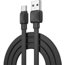 Wiwu Bravo Wİ-C003 Yassı Tasarım Type-C USB Kablo 1m 2.4A Siyah
