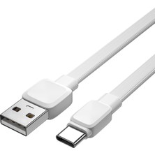 Wiwu Bravo Wİ-C003 Yassı Tasarım Type-C USB Kablo 1m 2.4A Beyaz