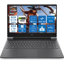 HP Victus 16-S0017NT AMD Ryzen 7 7840HS 32GB 2TB SSD 6GB RTX4050 Windows 11 Home 16.1" FHD 144Hz Taşınabilir Bilgisayar