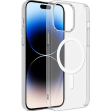 Lyon Tech Apple iPhone 14 Pro Kılıf Zore Wireless Şarj Özellikli Şeffaf Tek Kamera Çerçeveli Porto Kapak