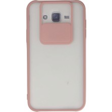 Newface Samsung Galaxy J7 Kılıf Palm Buzlu Kamera Sürgülü Silikon - Pembe