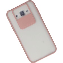 Newface Samsung Galaxy J7 Kılıf Palm Buzlu Kamera Sürgülü Silikon - Pembe