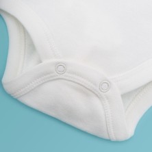 Novibaby 10'lu Bebek Atlet Body Zıbın Çıtçıtlı Beyaz 100% Pamuk Yenidoğan - Beyaz Bebek Body Zıbın