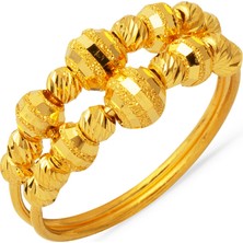 Bilezikci 22 Ayar İki Sıra Kalemli Dorika Altın Yüzük