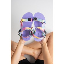 Friend & Trend Lila Eva Taban Ayarlanabilir Kadın Sandalet FT1010