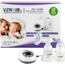 VZN Elektrikli Göğüs Süt Sağma Pompası Çift Biberon 9 Seviye Güçlü Vakum ile