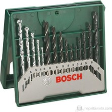 Bosch Tek Akülü Darbeli Matkap 18V Akülü Vidalama Şarjlı Matkap + Bosch 15 Matkap Ucu Seti