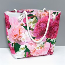 Feryal Gül Desenli Plaj Çantası